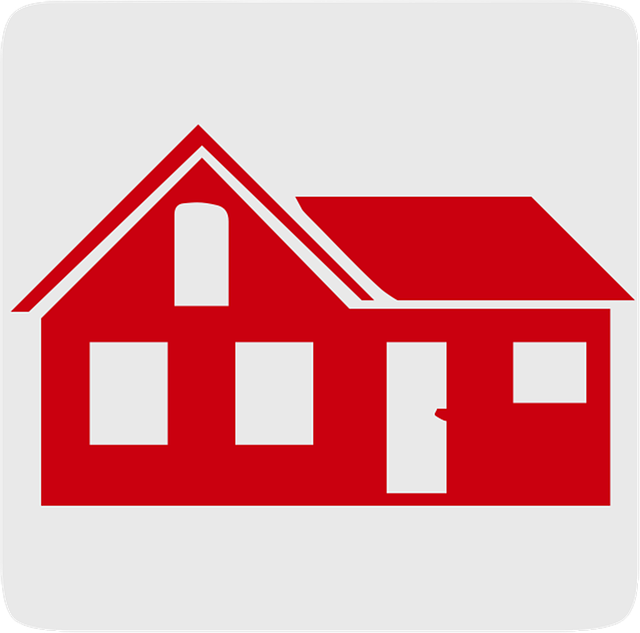 červený kreslený domek